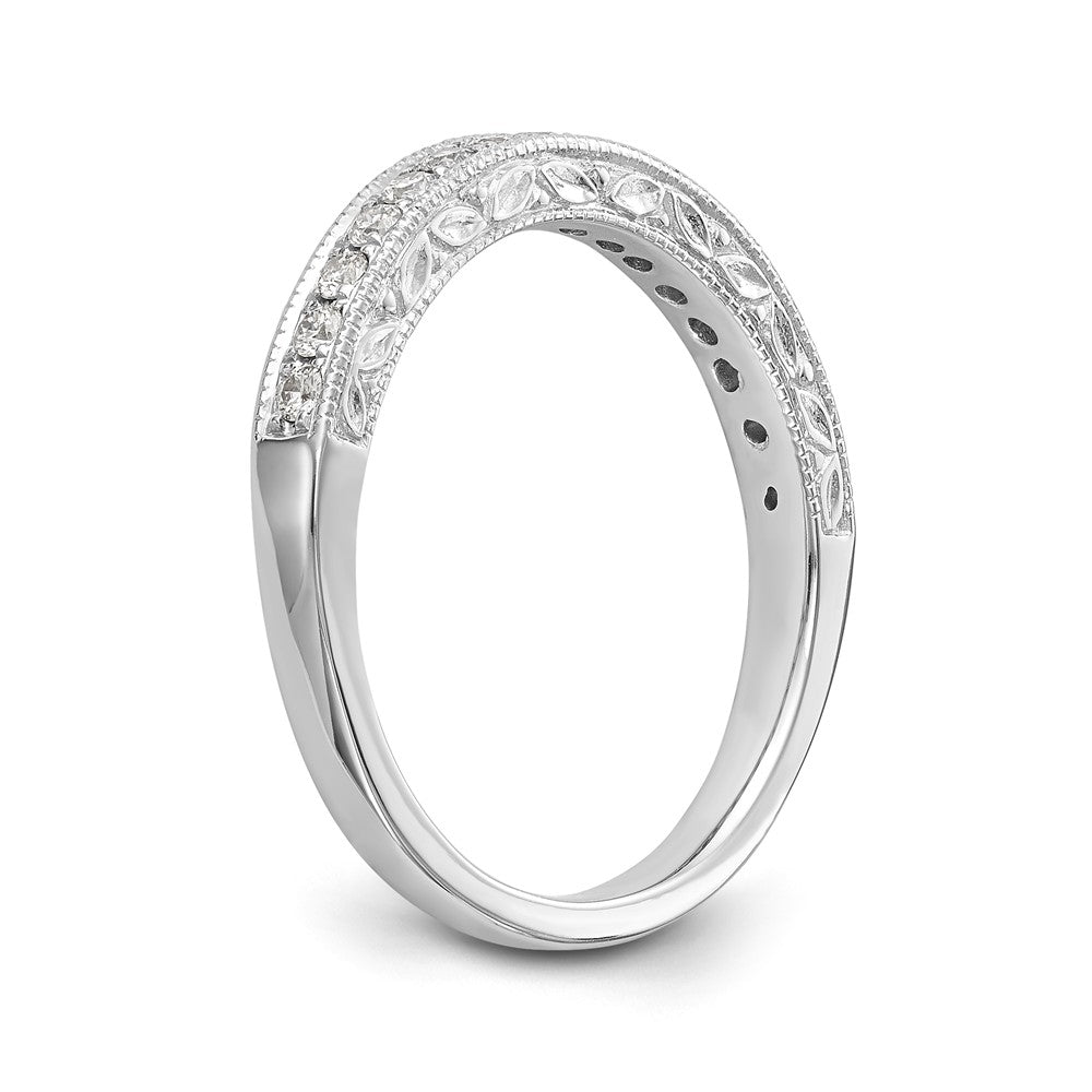 14K White Gold 1/4 carat Diamond Complete Wedding Band - 7