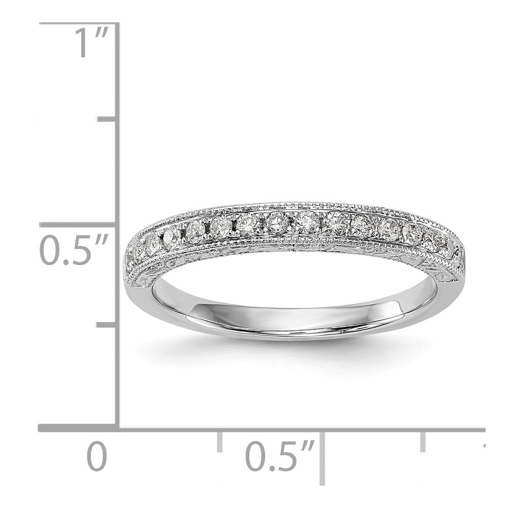 14K White Gold Diamond Wedding Band
