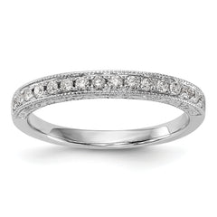 14K White Gold 1/4 carat Diamond Complete Wedding Band - 7