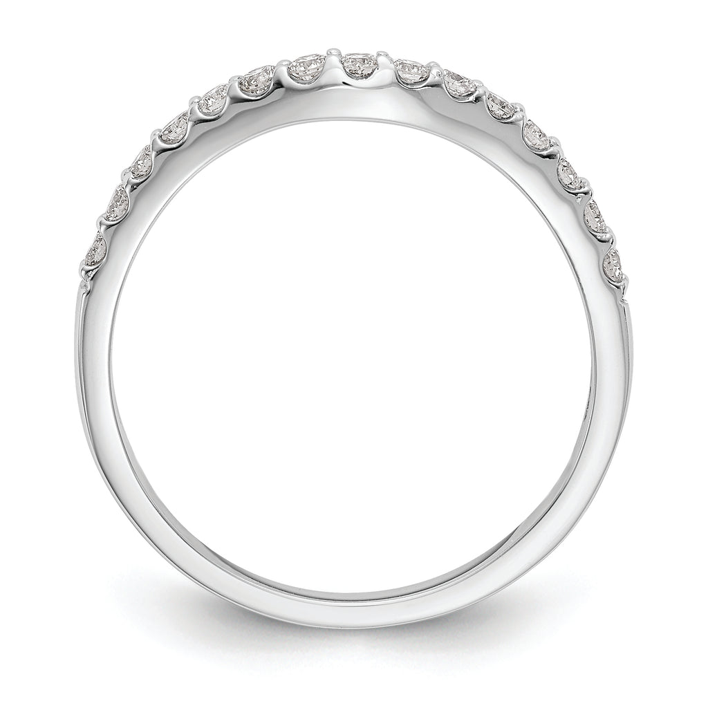 14K White Gold 1/4 carat Diamond Contoured Complete Wedding Band