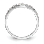 14K White Gold 1/4 carat Diamond Contoured Complete Wedding Band