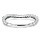 14K White Gold 1/4 carat Diamond Contoured Complete Wedding Band