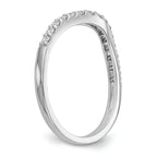 14K White Gold 1/4 carat Diamond Contoured Complete Wedding Band