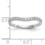 14K White Gold 1/4 carat Diamond Contoured Complete Wedding Band