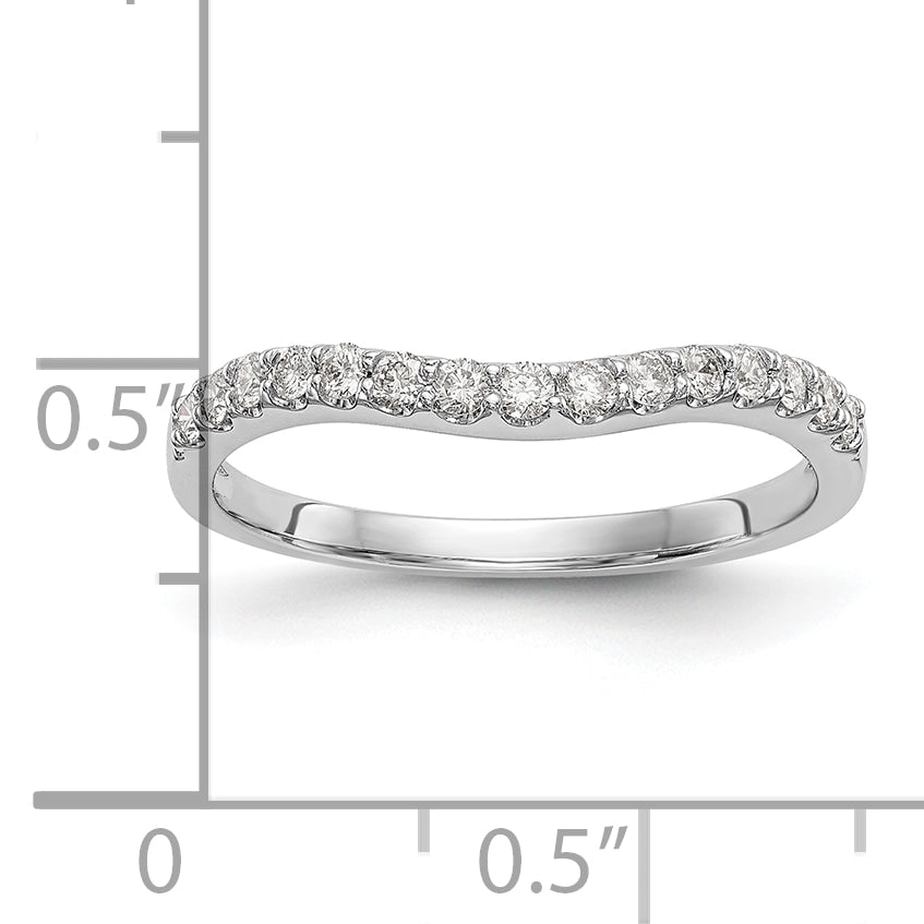 14K White Gold 1/4 carat Diamond Contoured Complete Wedding Band