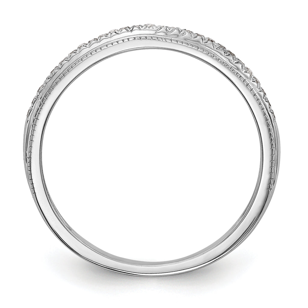 14K White Gold 1/15 carat Diamond Complete Wedding Band