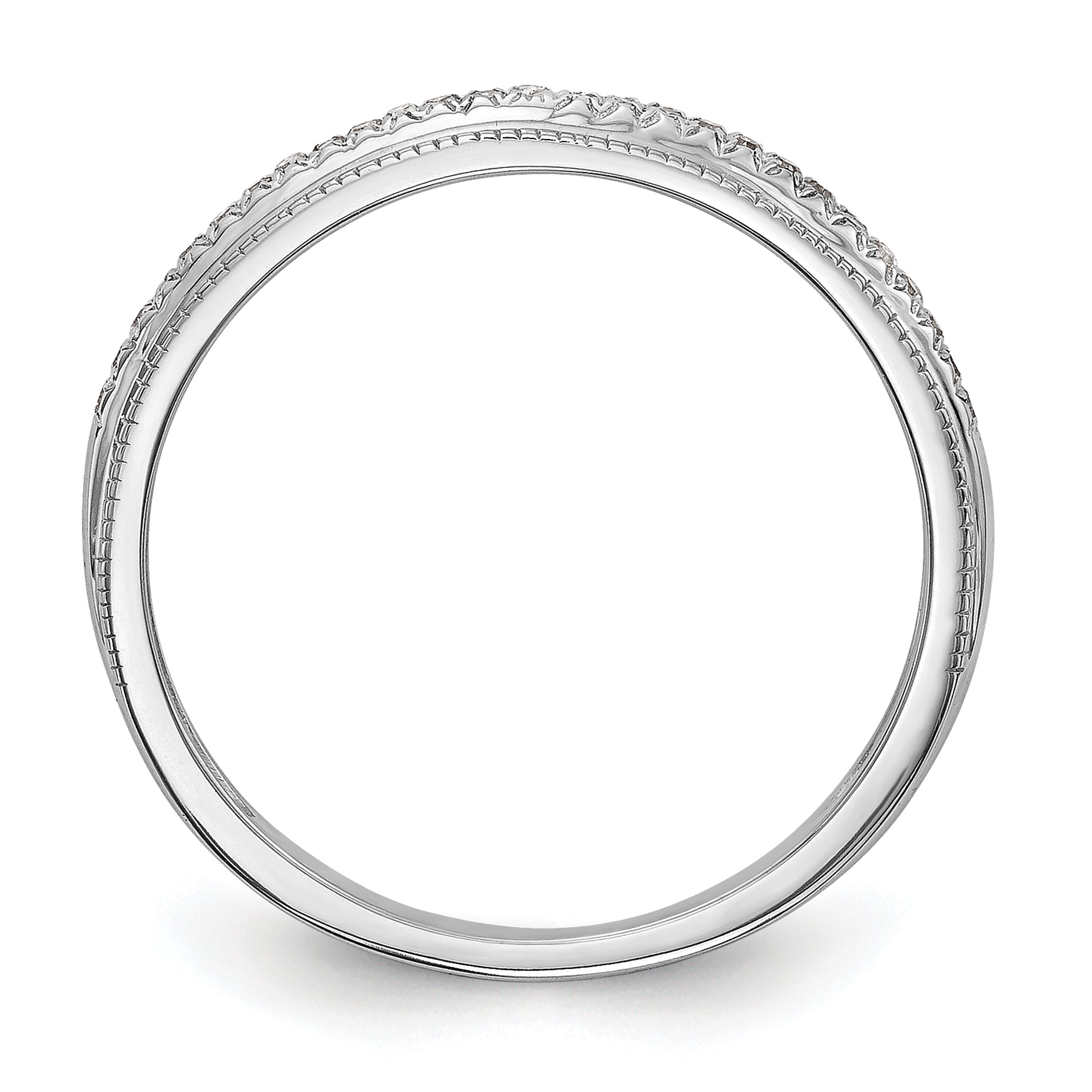 14K White Gold 1/15 carat Diamond Complete Wedding Band