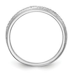 14K White Gold 1/15 carat Diamond Complete Wedding Band - 7