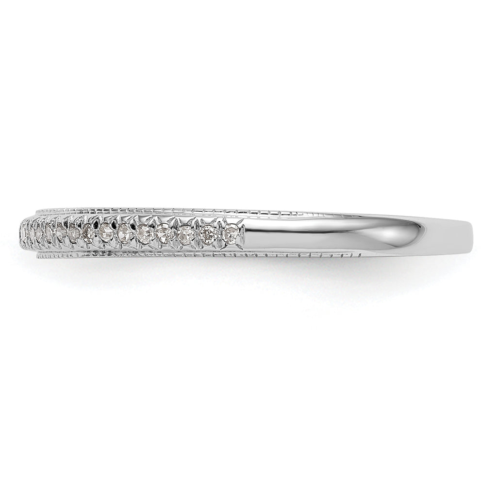 14K White Gold 1/15 carat Diamond Complete Wedding Band