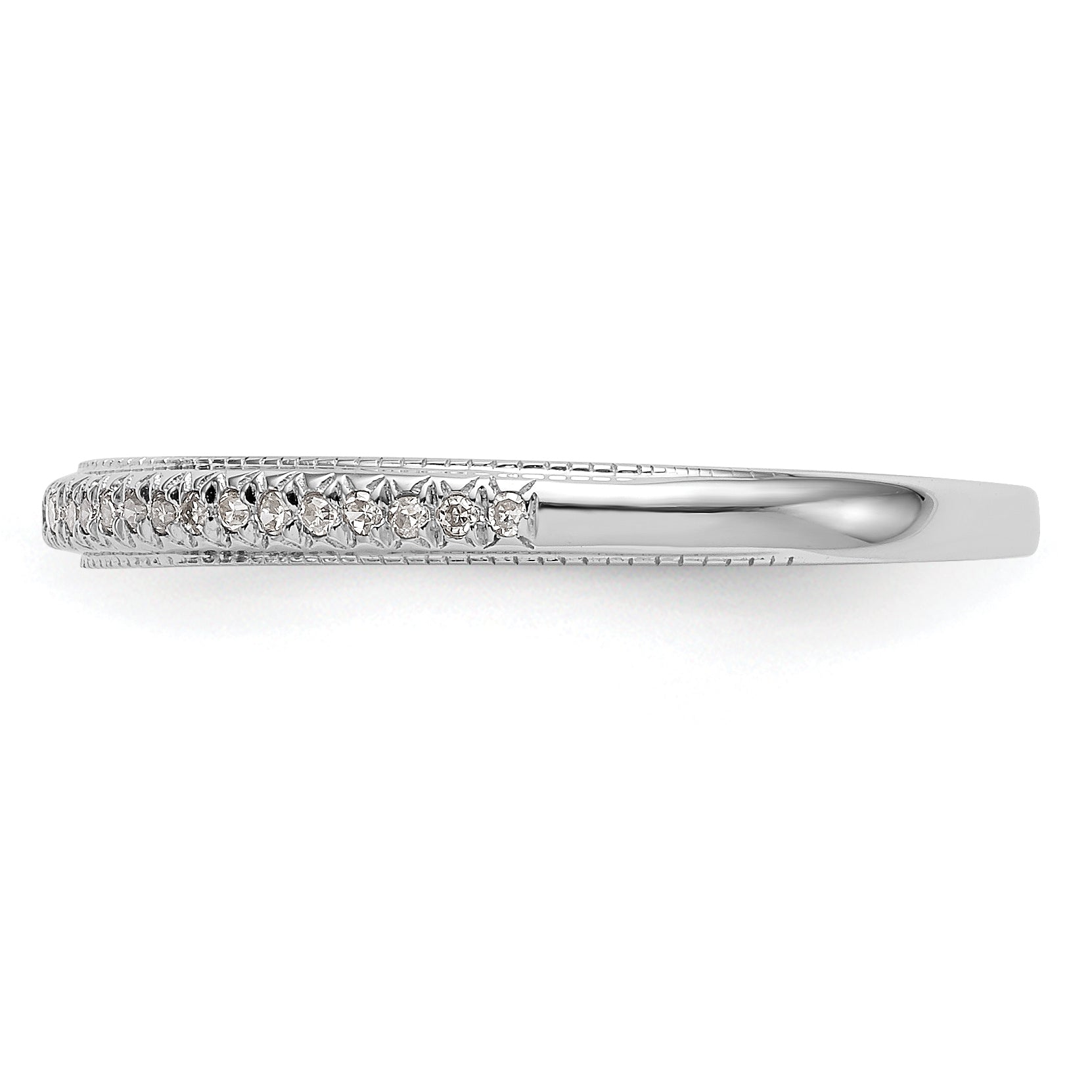 14K White Gold 1/15 carat Diamond Complete Wedding Band