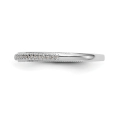 14K White Gold 1/15 carat Diamond Complete Wedding Band - 7