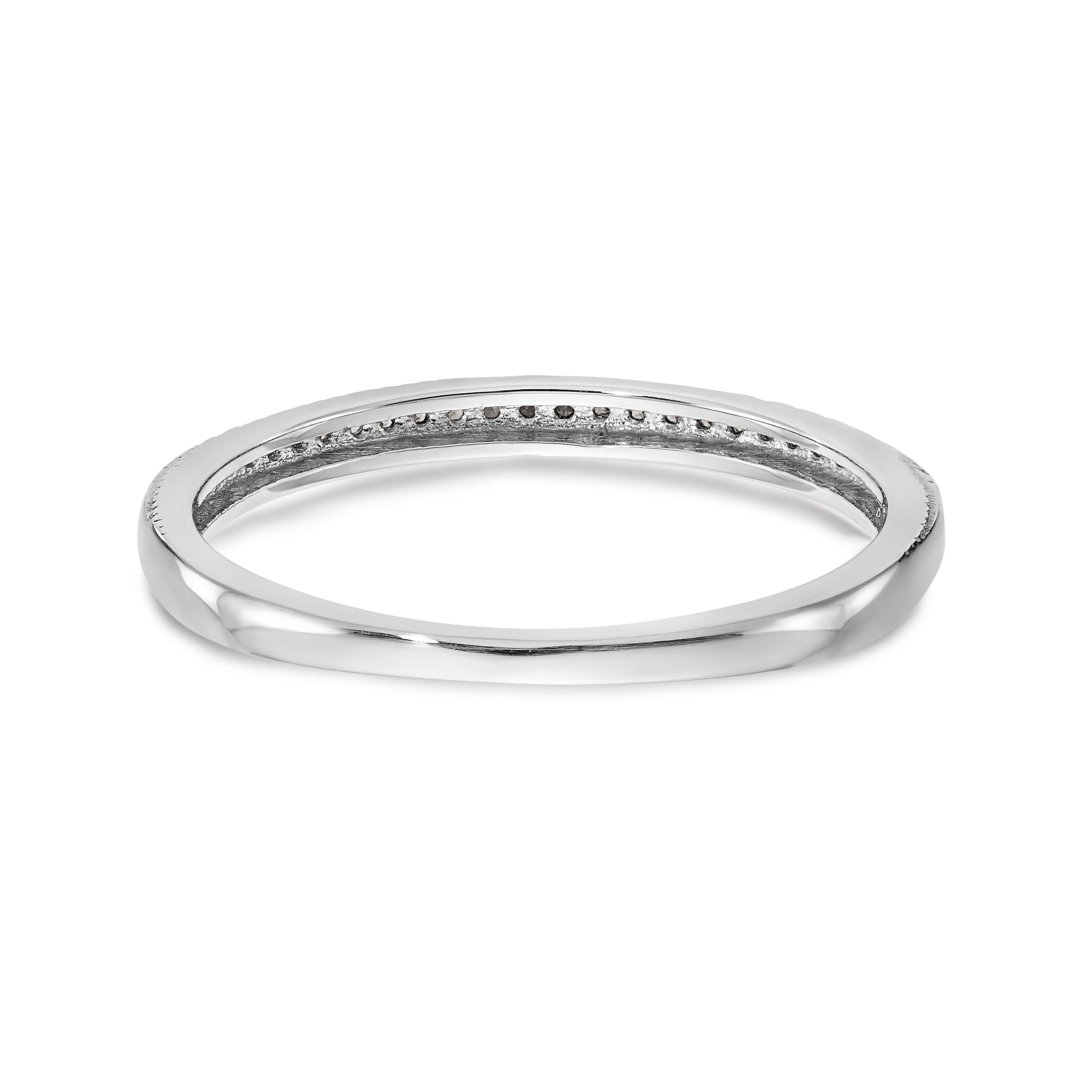 14K White Gold 1/15 carat Diamond Complete Wedding Band - 7