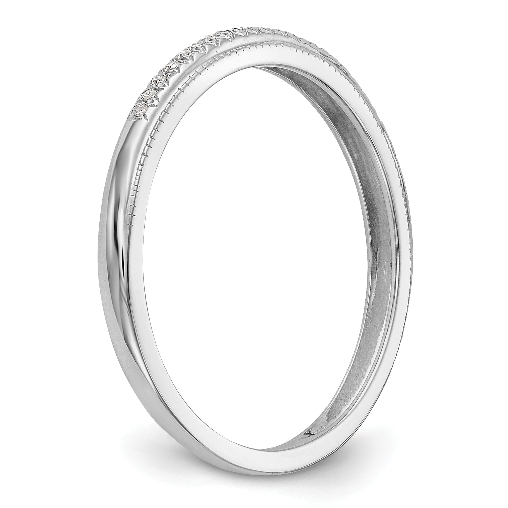 14K White Gold 1/15 carat Diamond Complete Wedding Band