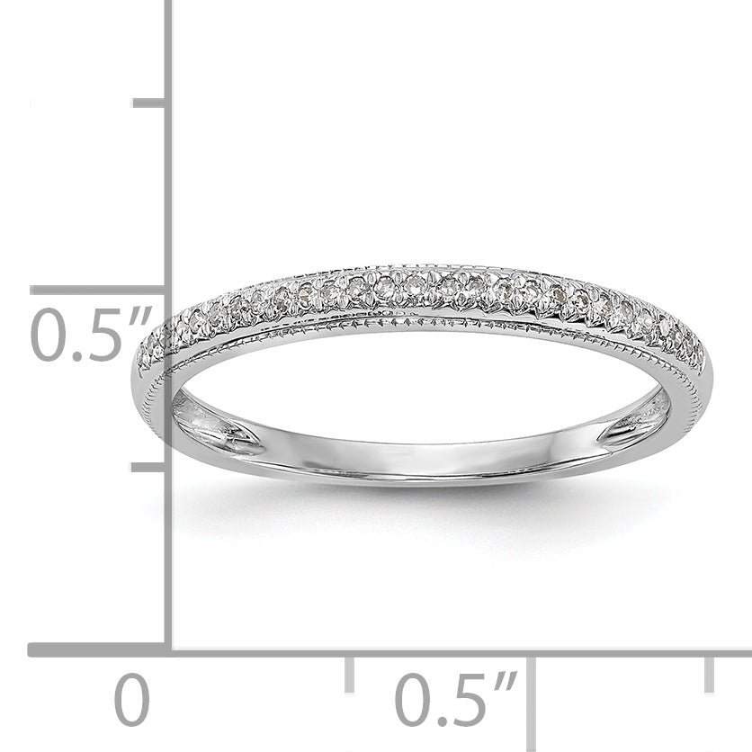 14K White Gold 1/15 carat Diamond Complete Wedding Band