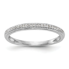 14K White Gold 1/15 carat Diamond Complete Wedding Band - 7
