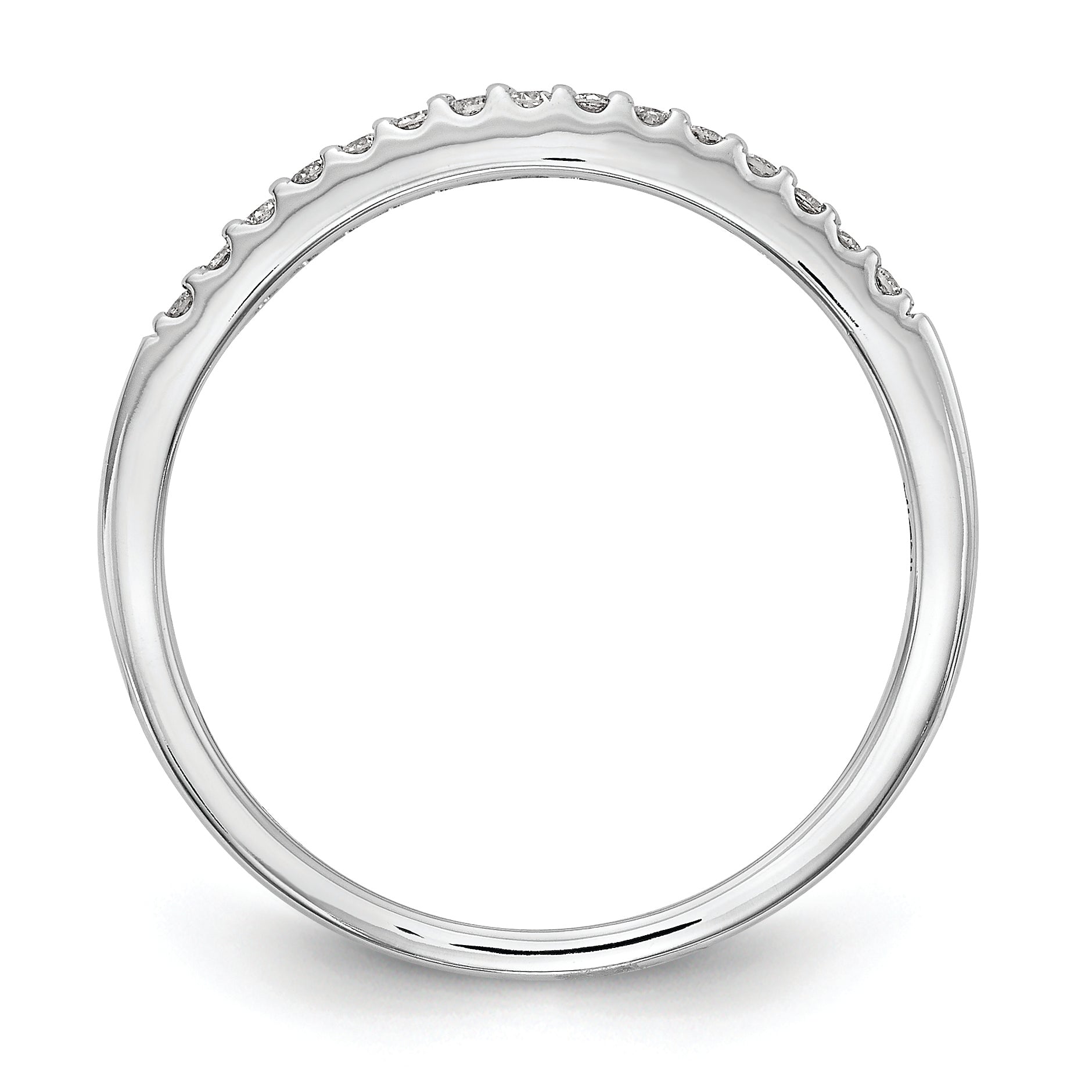 14k White Gold 1/8 carat Diamond Complete Wedding Band Secondary image