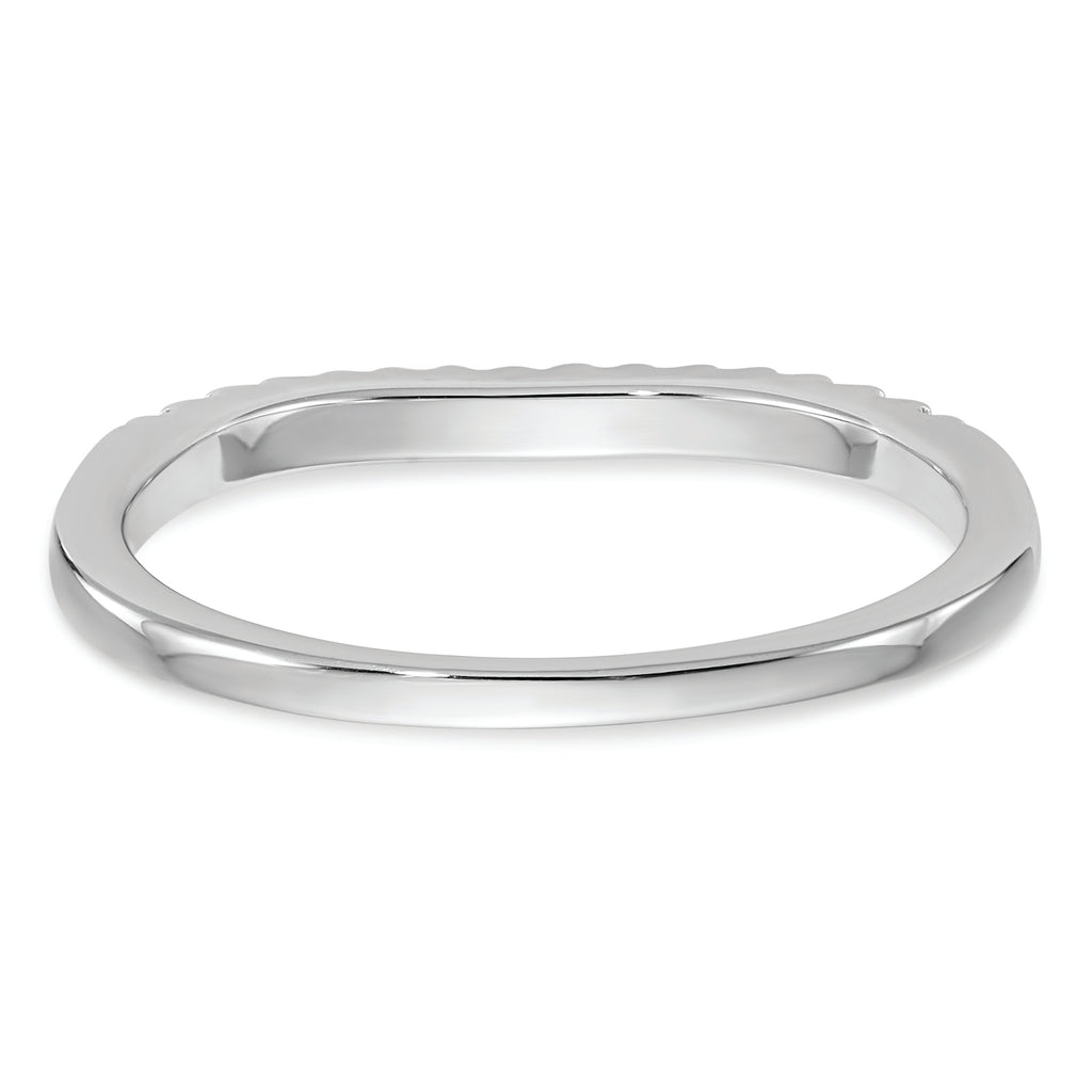 14k White Gold 1/8 carat Diamond Complete Wedding Band