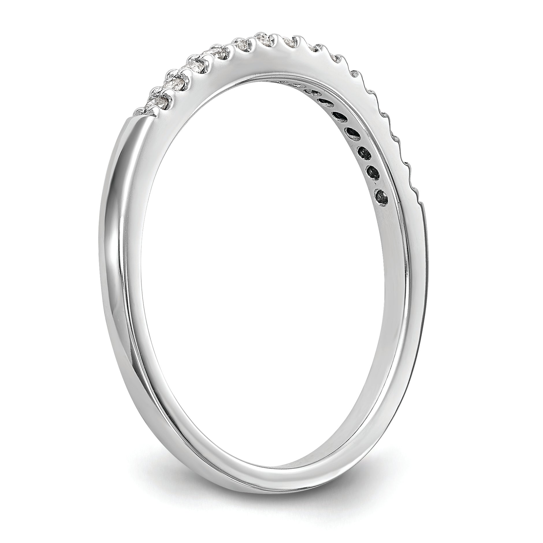 14k White Gold 1/8 carat Diamond Complete Wedding Band