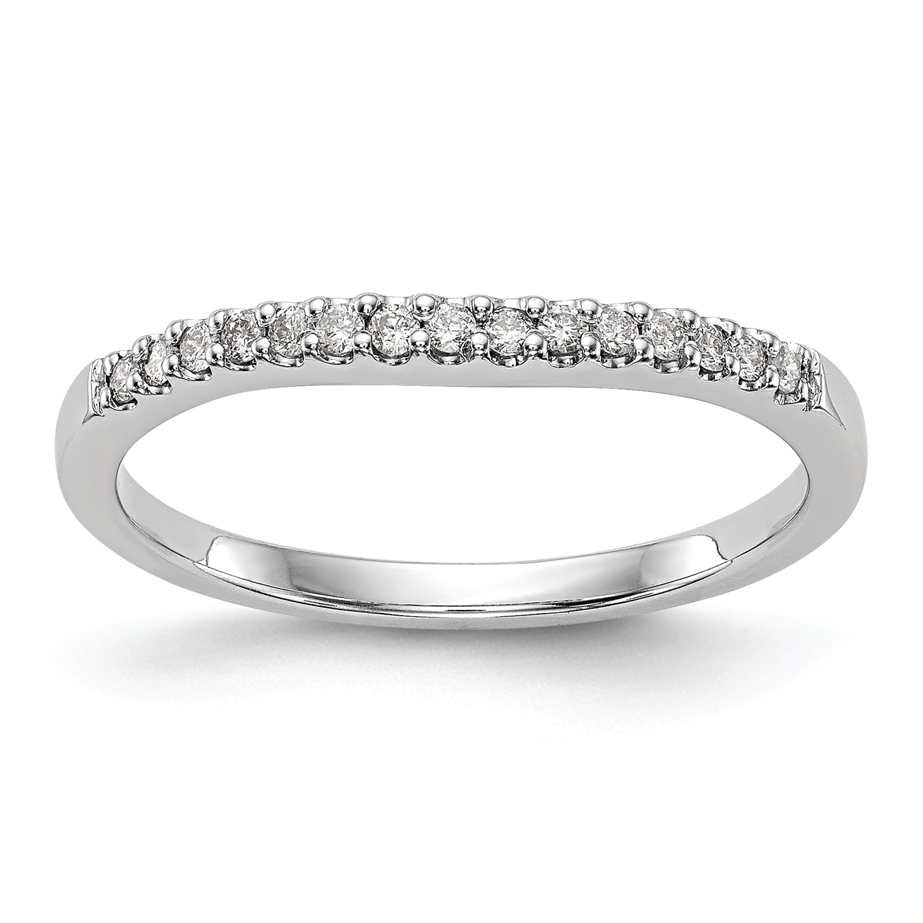 14k White Gold 1/8 carat Diamond Complete Wedding Band Main image