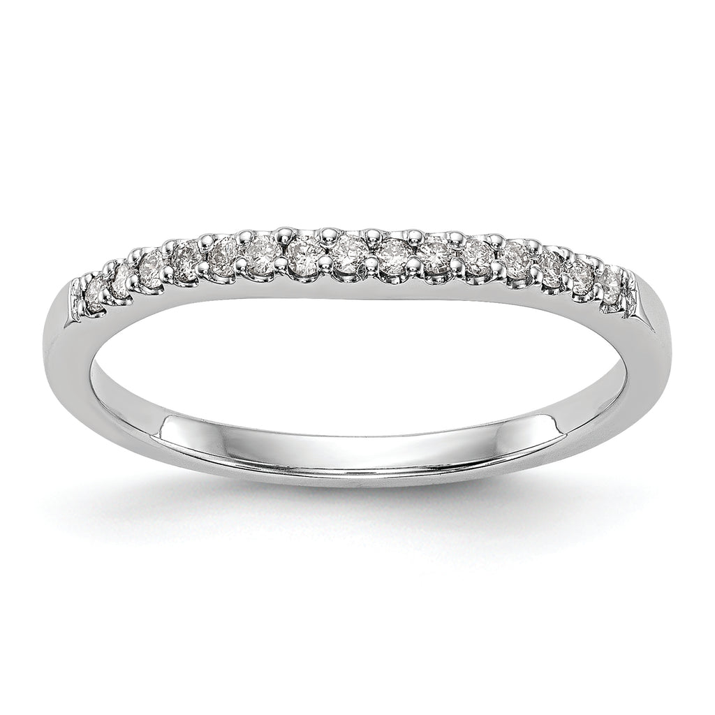 14k White Gold 1/8 carat Diamond Complete Wedding Band