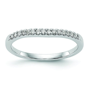 Diamond Wedding Band in 14K White Gold, 2mm (1/8 ct. tw.), Size 7 - Sophia Jewelers