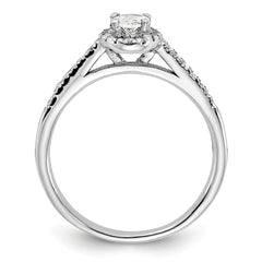 14K White Gold Lab Grown Diamond Oval Halo Complete Engagement Ring