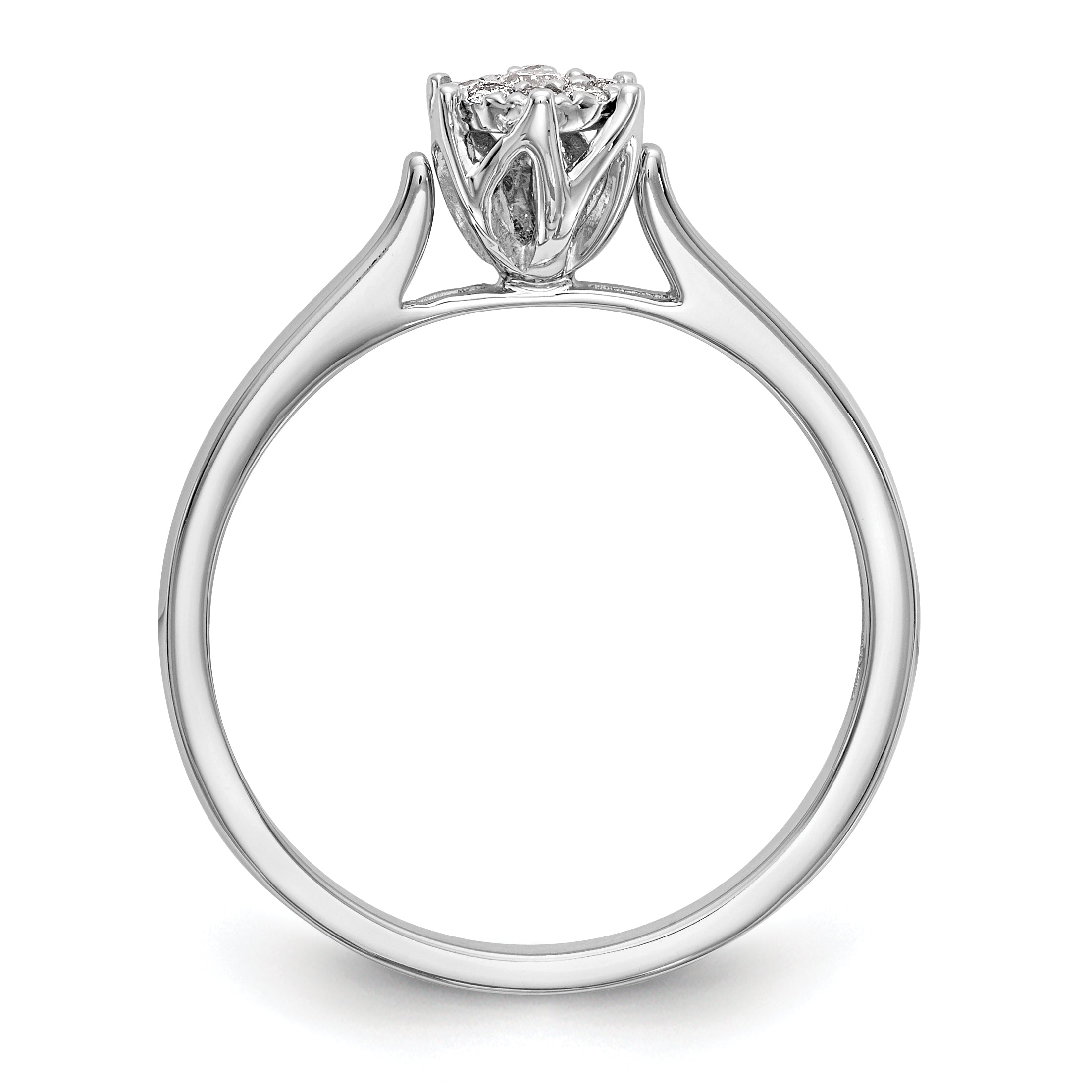 14k White Gold Complete Diamond Cluster Engagement Ring Secondary image