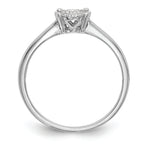14K White Gold Halo Cluster 1/4 carat Diamond Complete Engagement Ring