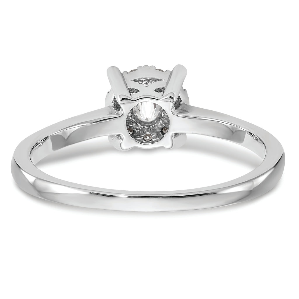 14K White Gold Halo Cluster 1/4 carat Diamond Complete Engagement Ring