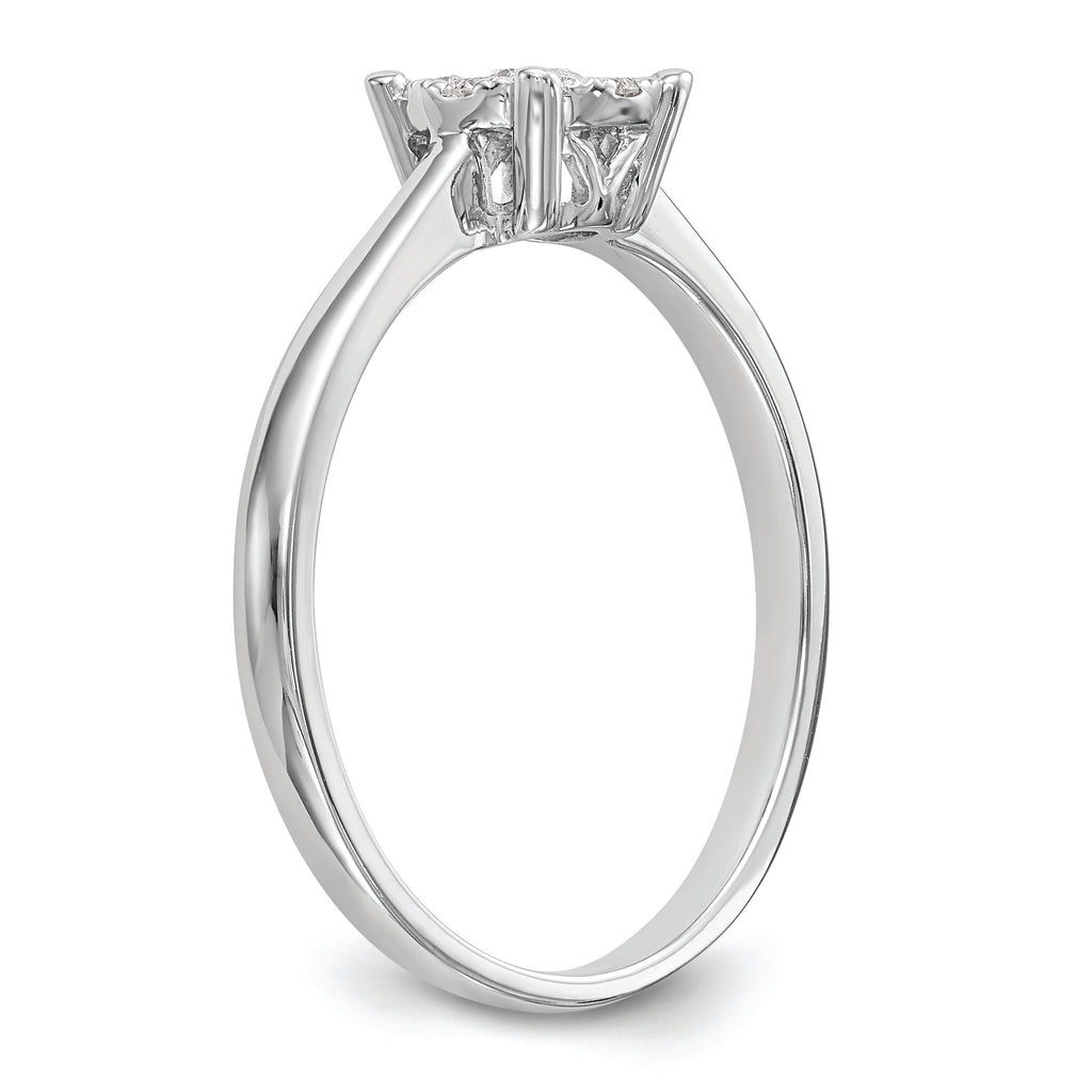 14K White Gold Halo Cluster 1/4 carat Diamond Complete Engagement Ring