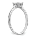 14K White Gold Halo Cluster 1/4 carat Diamond Complete Engagement Ring