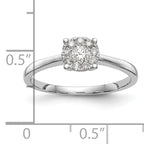 14K White Gold Halo Cluster 1/4 carat Diamond Complete Engagement Ring