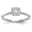 14K White Gold Halo Cluster 1/4 carat Diamond Complete Engagement Ring