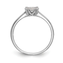 14K White Gold Halo Cluster 1/4 carat Diamond Complete Engagement Ring - 7