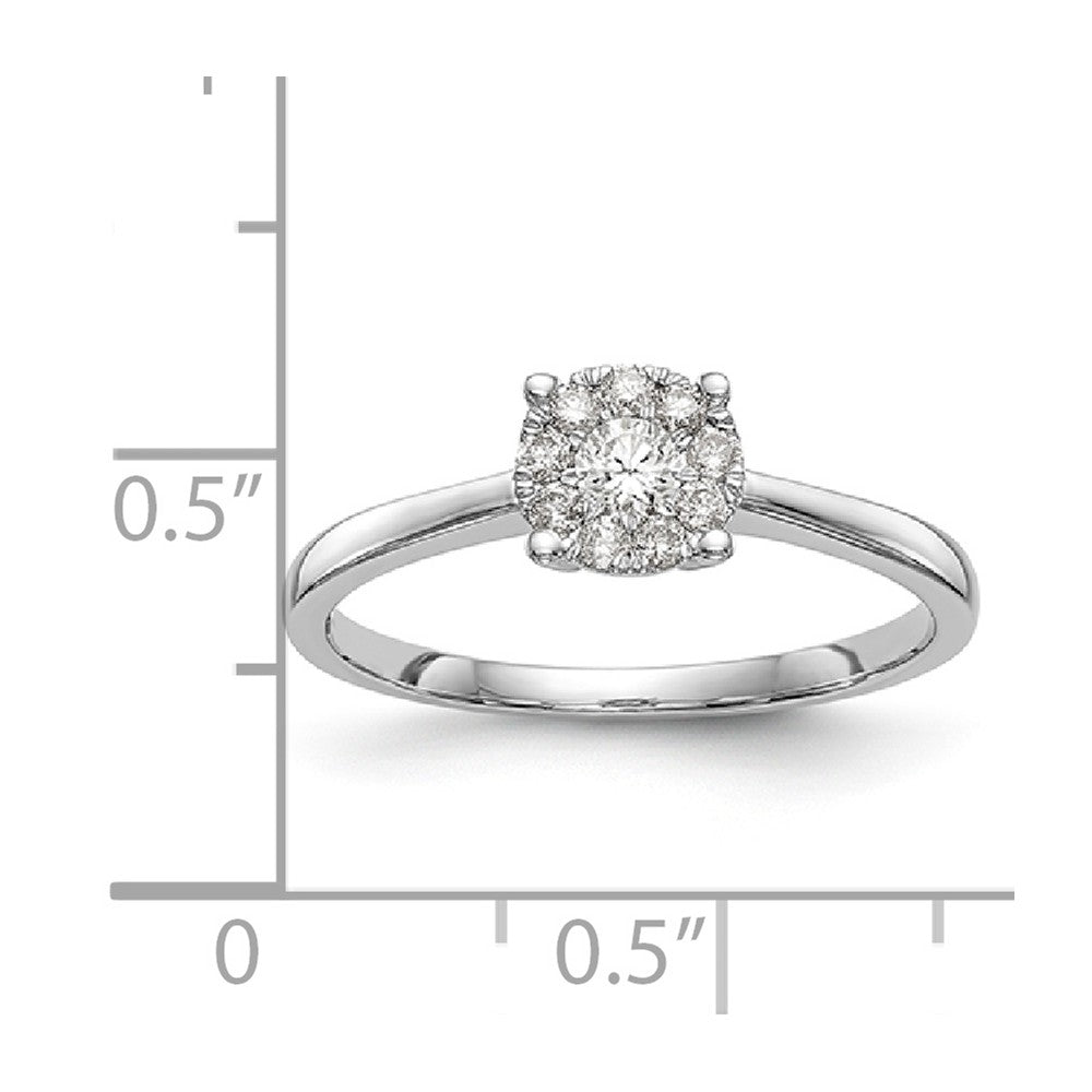 14K White Gold Complete Diamond Cluster Engagement Ring