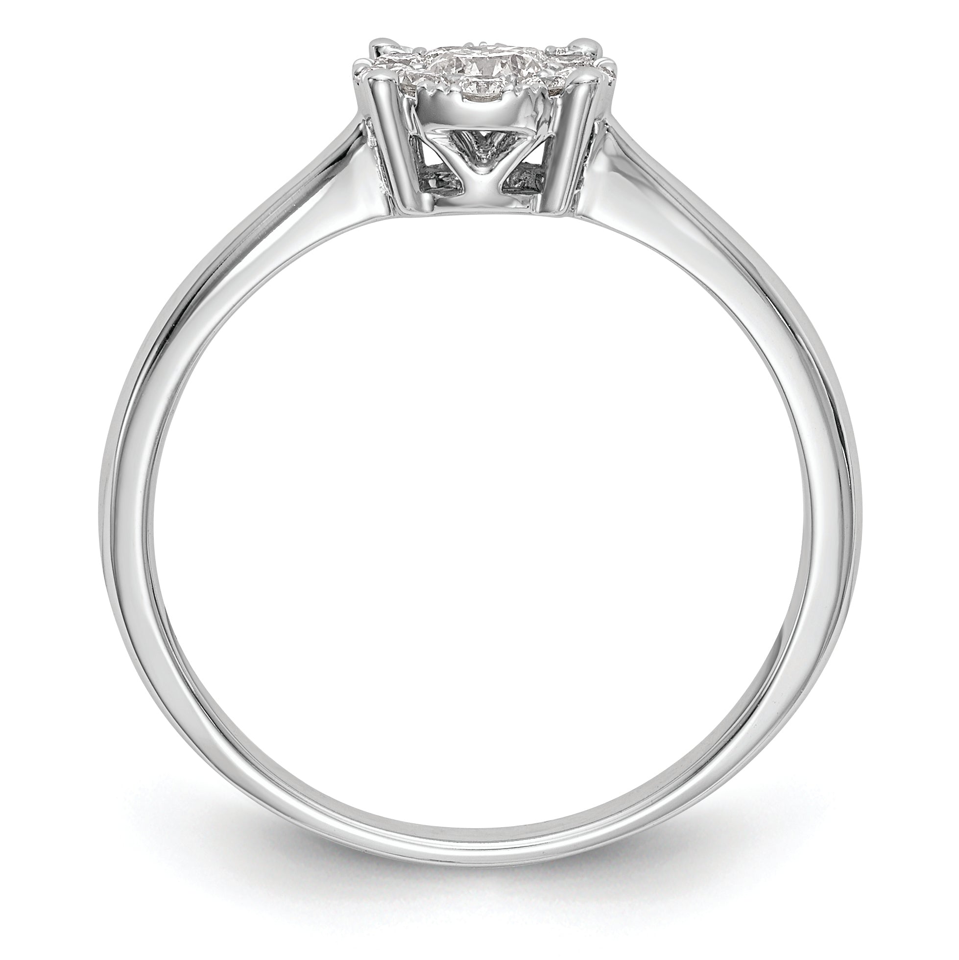 14K White Gold Halo Cluster 1/3 carat Diamond Complete Engagement Ring Secondary image