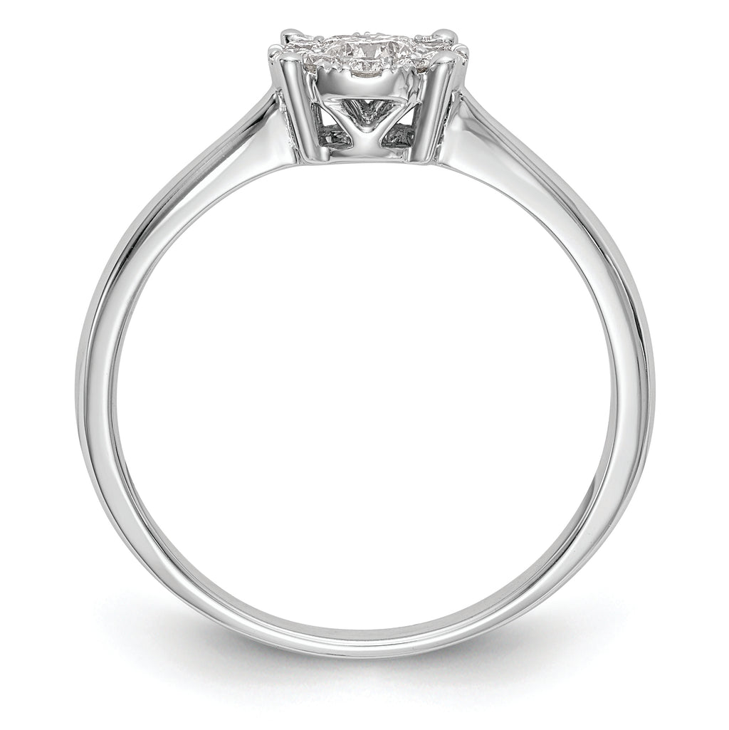 14K White Gold Halo Cluster 1/3 carat Diamond Complete Engagement Ring