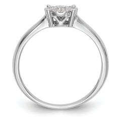 14K White Gold Halo Cluster 1/3 carat Diamond Complete Engagement Ring