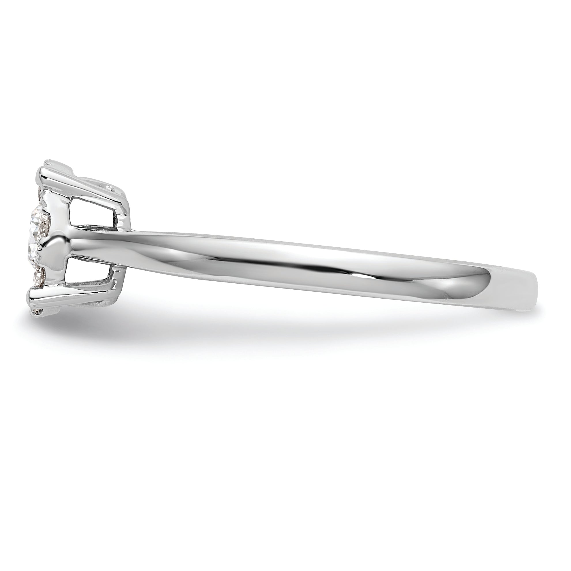 14K White Gold Halo Cluster 1/3 carat Diamond Complete Engagement Ring