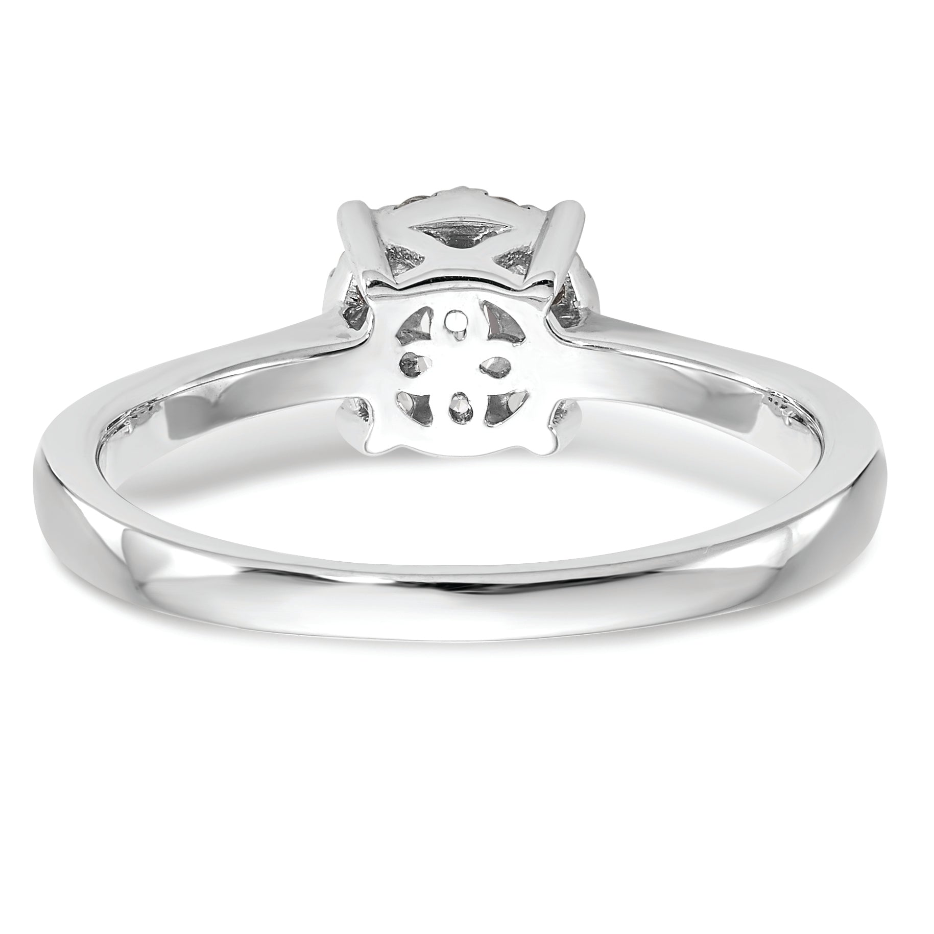 14K White Gold Halo Cluster 1/3 carat Diamond Complete Engagement Ring