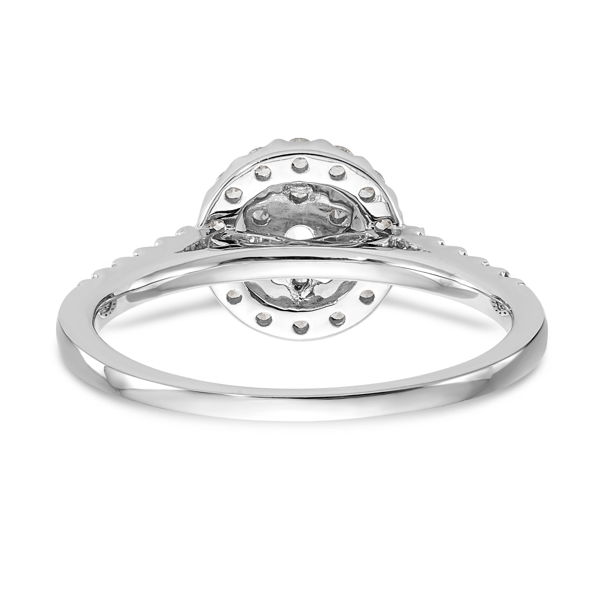 14K White Gold Complete Diamond Cluster Engagement Ring