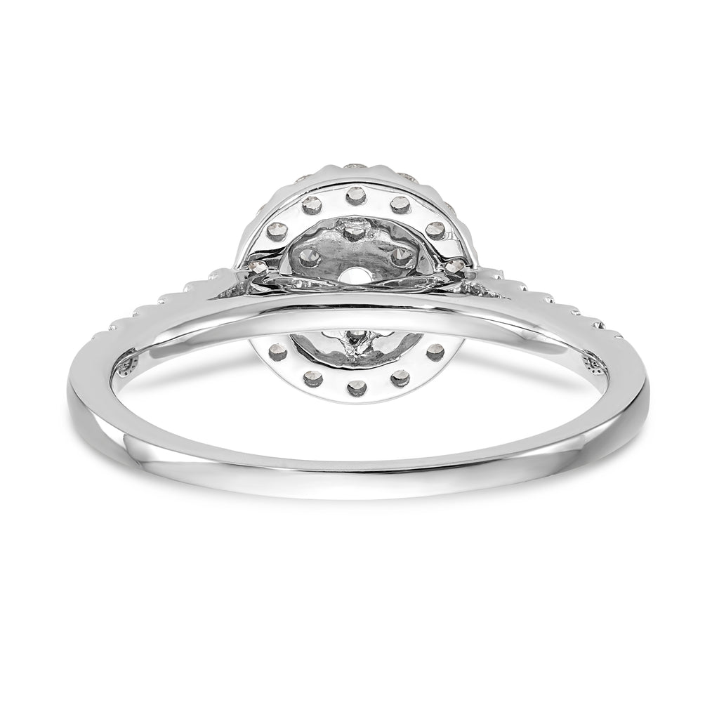 14K White Gold Complete Diamond Cluster Engagement Ring