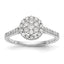 14K White Gold Complete Diamond Cluster Engagement Ring