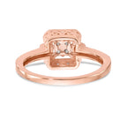14K Rose Gold Square Cluster 1/5 carat Diamond Complete Engagement Ring