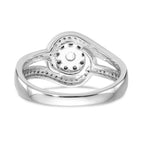 14K White Gold Complete Diamond Cluster Engagement Ring
