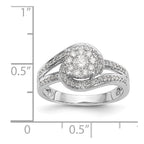 14K White Gold Complete Diamond Cluster Engagement Ring
