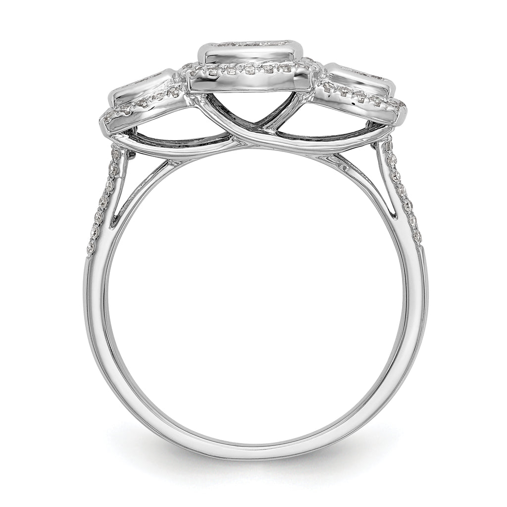 14K White Gold Complete Diamond Cluster Engagement Ring