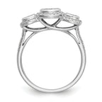 14K White Gold Complete Diamond Cluster Engagement Ring