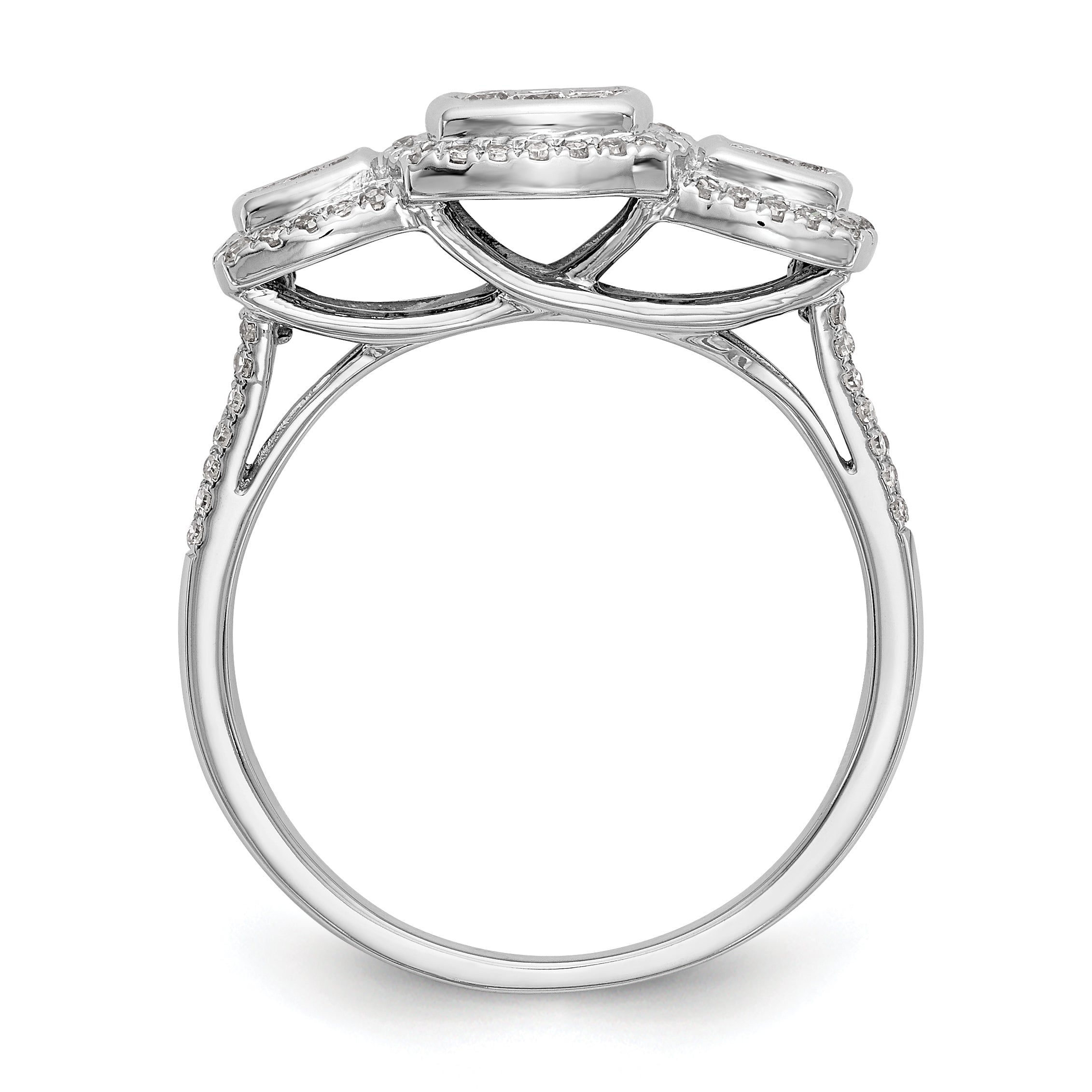 14K White Gold Complete Diamond Cluster Engagement Ring