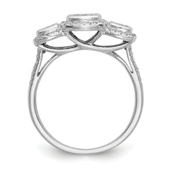14K White Gold Complete Diamond Cluster Engagement Ring